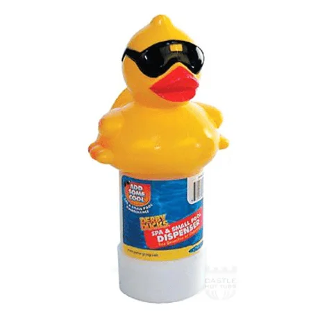 Derby Duck floating dispenser from Leicester Hot Tub Hire, Sales, Chemicals & Accessories