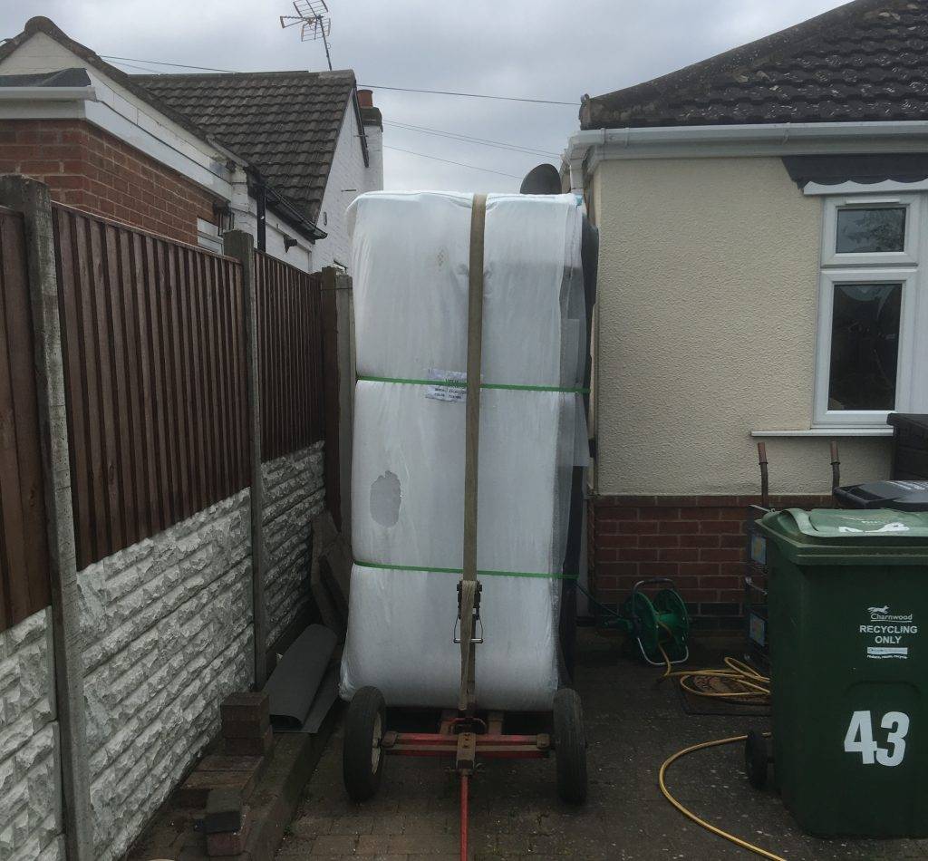 Next stage of our hot tub delivery to Syston.